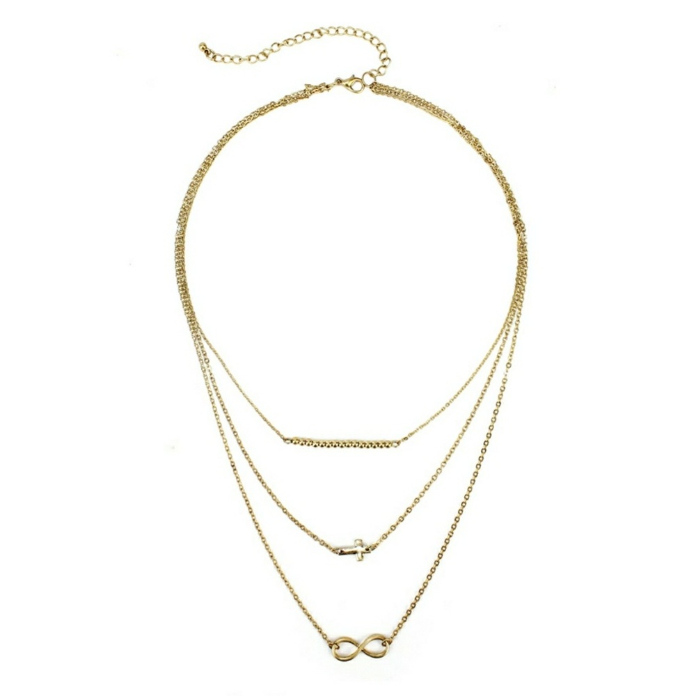 Multi Later Infinity Cross Necklace